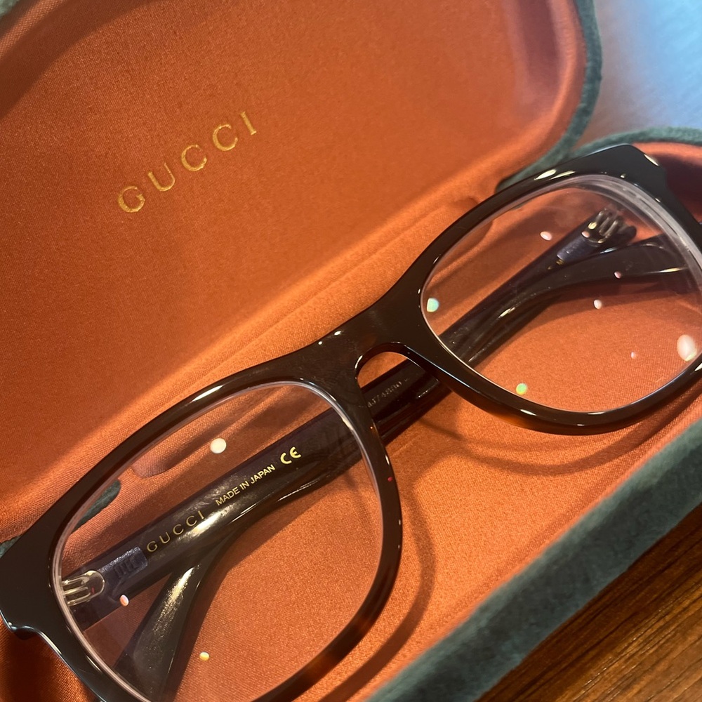 Gucci Burgundy/Brown Wide Glasses Frames